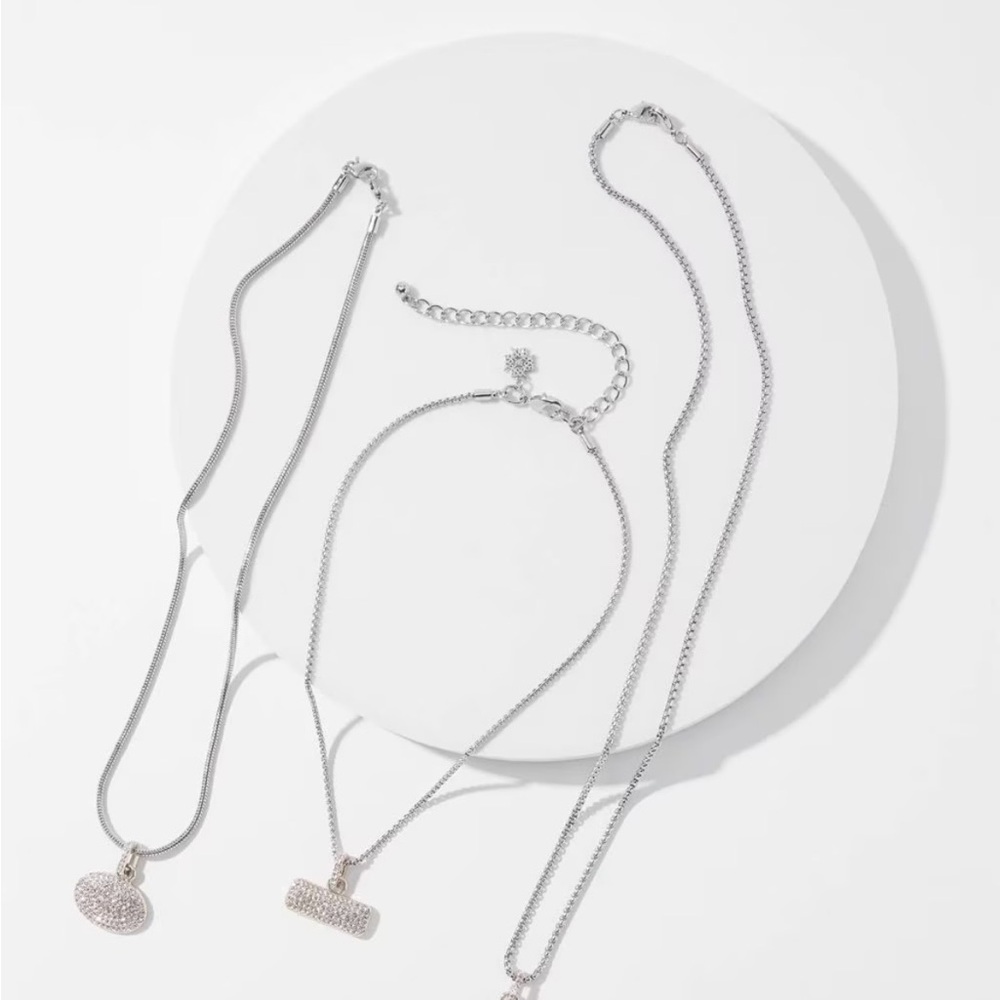 White House Black Market Silver Multi-Layer Pendant Necklace - Picture 3 of 6